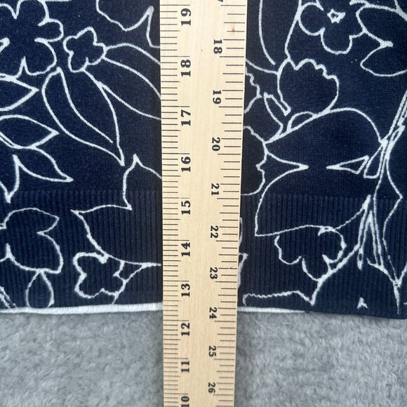 Croft & Barrow Floral Print Top Women's Plus 1X Blue White 3/4 Sleeve Blouse - Picture 10 of 12